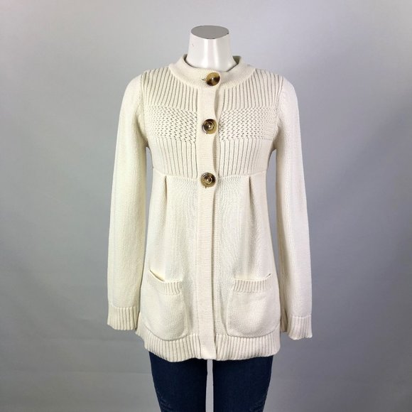 Michael Kors Cream Knitted Cardigan Size M